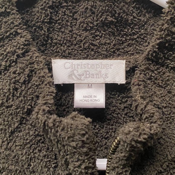 Christopher & Banks Dark Olive Green Sweater, Medium, Pre-owned, Like New - Picture 5 of 7